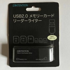 【未開封】:DINTENTION USB2.0 メモリーカードリーダーライター DDSDRW0001BK ダダンドール