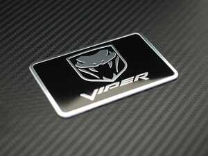 Dodge VIPER ブラック エンブレム アルミステッカー クライスラー ダッジ バイパー