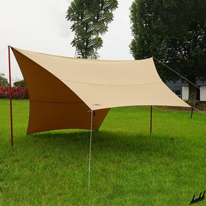 [ fire origin also possible to use enduring fire .] large hexa tarp 420×540cm fireproof material .. shade waterproof camp outdoor BBQ.. fire sand beige 