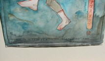 インドネシア現代美術の代表格,アグス・スワゲ「HOMACE TO HIROSHIGE'LIVING IN OBLIVION」水彩,1999年,真作保証,検：曾梵志, Agus Suwage_画像4