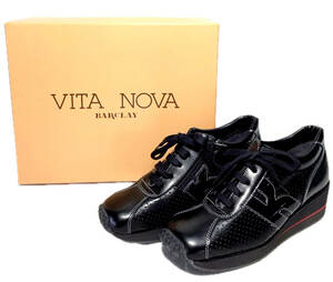  vi tano-vaVITA NOVA 05-6967 BLACK/c 23.0cm light weight sole use side fastener design comfort sneakers 