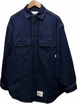 WTAPS / ダブルタップス 22AW WCPO 01 / LS / COTTON. DENIM INDIGO サイズ02/M デニム 長袖シャツ インディゴ_画像2