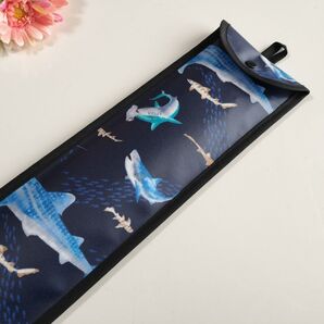 ループ付き23桁用そろばんケース サメ ネイビー