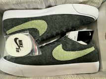 新品 2018 STUSSY NIKE SB ZOOM BLAZER LOW QS Black/Palm Green 28.5cm BQ6449-001 Air エア ジョーダントラヴィス ナイキ ステューシー_画像1