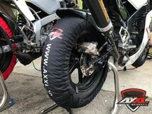 保証付き AXXL 12インチ用 タイヤウォーマー ピンク NSF100 グロム NSR50 NSR80 エイプ APE Z125 KSR サーキット レース ミニモト XR_画像8