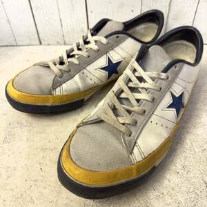 CONVERSE ONESTAR コンバース ワンスター MADE IN JAPAN 日本製 ローカットスニーカー ホワイト イエロー ブルー レザー 28㎝ 9.5