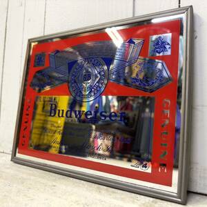 Budweiser バドワイザー 90s ヴィンテージ パブミラー 壁掛け鏡 ウォールミラー 90年代 アメリカン雑貨 ヴィンテージ雑貨 インテリア雑貨 