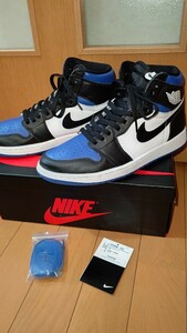 1円スタート　中古美品　ナイキ　エアジョーダン1　ロイヤル　トゥー　NIKE AIR JORDAN 1 ROYAL TOE　555088-041　27.0cm