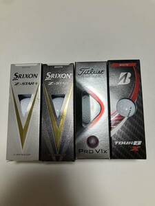 スリクソン Z star タイトリスト PRO V1X ブリヂストン TOUR B X 合計1ダース　お試しスリーブ ツアーB ゴルフボールTitleist 