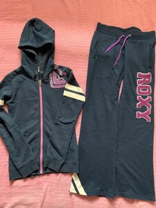 レディース ROXY ロキシー セットアップ Ｌ スウェットパーカー ネイビー