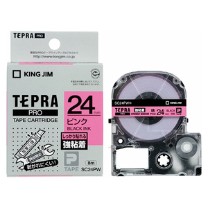 4971660772827 Tepra PRO tape a little over cohesion label pin | black character office equipment label lighter Tepra tape King Jim SC24PW