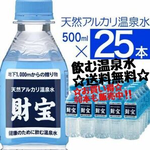 財宝温泉　財寶温泉水　500ml25本　天然アルカリ温泉水　美人の湯　美肌効果　化粧水　便秘の解消　ダイエット　シリカ