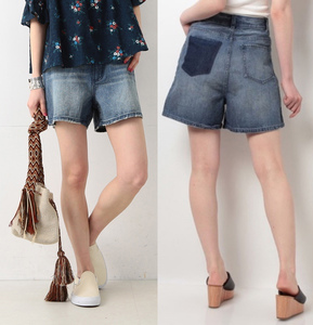 Ray BEAMS high waist Denim short pants * Ray Beams 