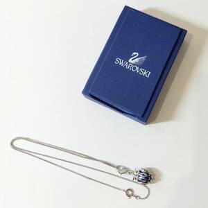 【4737】SWAROVSKI スワロフスキー フクロウ 梟 ミミズク ネックレス ペンダント アクセサリー レディース 美品 シルバーカラー ブランド 