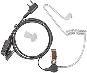 YNIBST ケンウッド・BAOFENG対応 インカム イヤホンマイク 透明チューブ式 2ピン用 片耳 アマチュア ハンディ無線機
