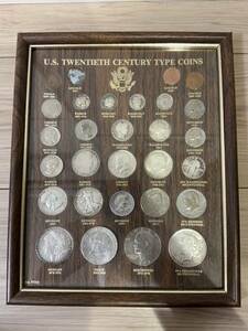 G063 世界のコイン　アメリカ　額入り『U.S TWENTIETH CENTURY TYPE COINS』