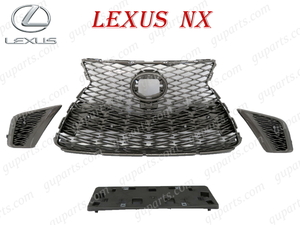 レクサス NX300 NX300h 後期 Fスポーツ タイプ スピンドル グリル サイド ガーニッシュ セット 53101-78110 53141-78010 53142-78070