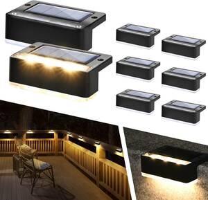SOLPEX solar deck light outdoors 8 pack solar step light K617 IP67 outdoors stair, step, fence, handrail ( warm white )