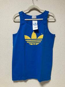 希少 タグ付き 新品未使用品 80s 90s adidas アディダス 日本製 デサント ヴィンテージ トレフォイル タンクトップ サイズL-O デカロゴ