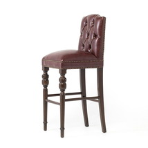 スツール チェア カウンターチェア バーチェア バースツール いす 椅子 英国調 イギリス アンティーク調 赤茶 合皮 VINCENT 9005-B-5P56B_画像4