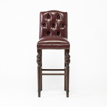 スツール チェア カウンターチェア バーチェア バースツール いす 椅子 英国調 イギリス アンティーク調 赤茶 合皮 VINCENT 9005-B-5P56B_画像2