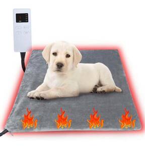 Sazuik ペット用ホットカーペット 4段階タイマー 9段階温度調整 犬 猫用 ホットマット 45*50cm ペットヒーターマット