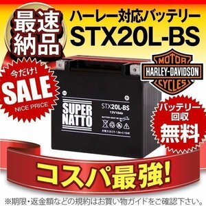 充電済) ◆同梱可能! 安心の高品質! ハーレー ファットボーイ FLSTF 対応バッテリー 信頼のスーパーナット製 STX20L-BS【YTX20L-BS互換】