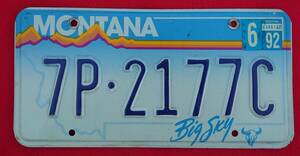  America .. country. number plate montana.