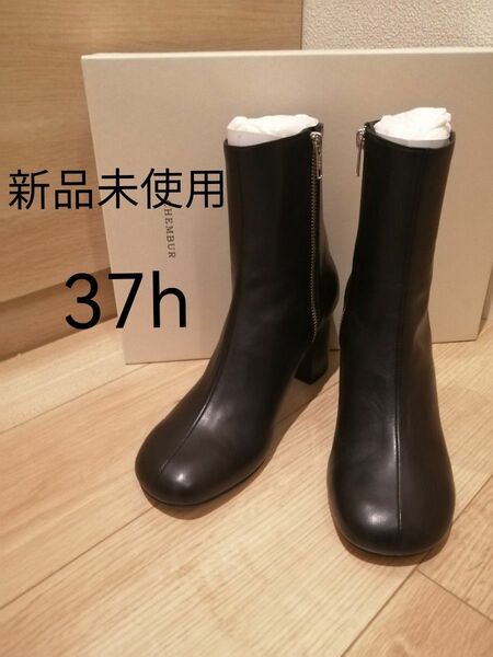 【定価 51,700円】CHEMBUR チェンバー ショートブーツ ラウンドトゥ 37h 黒