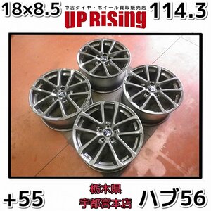 SUBARU(スバル) WRX S4純正! 18×8.5J PCD114.3 5H +55 ハブ56♪WRXに♪ガンメタ再塗装♪ホイールのみ4本♪店頭受取歓迎♪R602W17