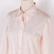 Z1186 美品 レディース 長袖 ワイシャツ ブラウス ライトピンク Lサイズ 万能 オフィススタイル スーツインナー かわいい シンプル USED_画像5