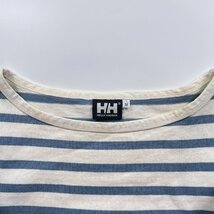 HELLY HANSEN ヘリーハンセン 七分袖Tシャツ トップス ボーダー柄 ホワイト ブルー サイズM メンズ ヴィンテージ アウトドアウェア_画像3