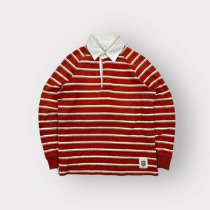 Eddie Bauer Eddie Bauer Rugger рубашка окантовка orange серия размер XS рубашка-поло с длинным рукавом tops мужской Vintage 