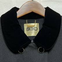 即決 アキコ akiko ロングコート カシミア混 黒 サイズ9 ゆうパック可(850879)_画像6