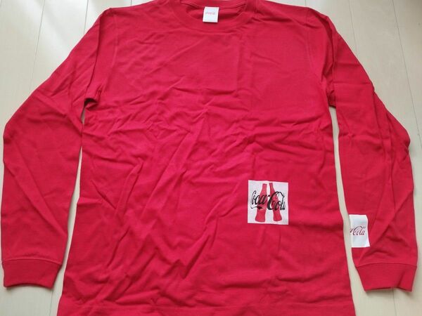 コカ・コーラ コークTシャツ 長袖Tシャツ Mサイズ 赤 オリジナル 限定非売品