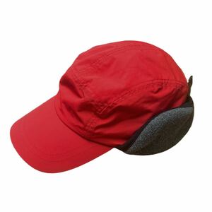 希少 Y2K ビンテージ LANDS'END ランズエンド ナイロン フリース イヤーフラップ キャップ CAP レッド オールド アメリカ USACGAPOLOAKLEY