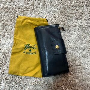 * Il Bisonte long wallet black IL BISONTE purse original leather regular goods use impression equipped used 