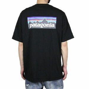 patagonia Tシャツ XXL P-6 LOGO ブラック　パタゴニア