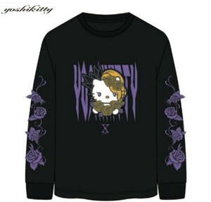 即決 ヨシキティ メンズロングスリーブTシャツ【LL】新品タグ付き YOSHIKITTY X JAPAN サンリオ ハローキティ ロンT 長袖Tシャツ 2L