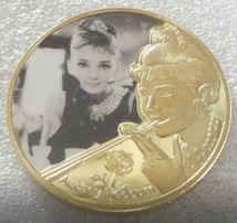 オードリーヘップバーン 肖像画コイン メダル Audrey Hepburn_画像1