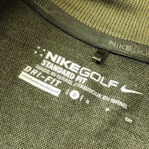NIKE GOLF ナイキゴルフ　STANDERD FIT ハーフジップロングスリーブ　ゴルフウェア 長袖 カットソー　カーキ　メンズサイズS 古着_画像6