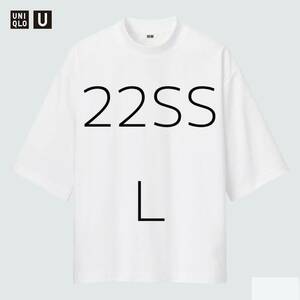 UNIQLO UエアリズムコットンオーバーサイズモックネックT WHITE L