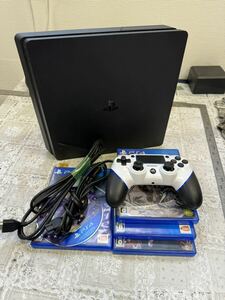 SONY　ソニー　PS4　PlayStation4　CUH-2100B　本体　ブラック コントローラー ソフト　ゲーム 電源ケーブル纏め　稼働現状中古品