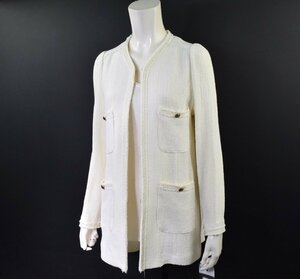 1265-24A0288★Sov. ソブ 新品★オリジナルリネンジャケット 38 ホワイト 春通勤 DOUBLE STANDARD CLOTHING 定価46200円