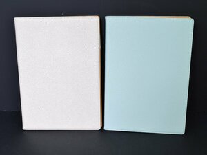 1265-24B0130★タブレットケース ★シンプル レザー ケース 水色・パールホワイト2色セット タブレット カバー 手帳型 手帳 横