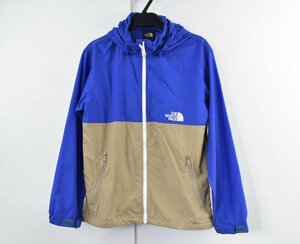 1265-24A0325★THE NORTH FACE ザ ノースフェイス 美品★ウィンドブレーカー 150 ブルー×ベージュ キッズ ジュニア 子供服 定価8580円