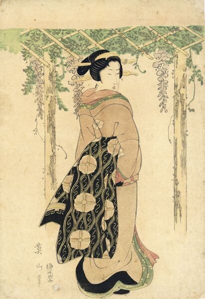 Eizan Ukiyo-e 37.8×26 طبعة Nishikie Woodblock لوحة Eizan Beauty, تلوين, أوكييو إي, مطبوعات, صورة لامرأة جميلة