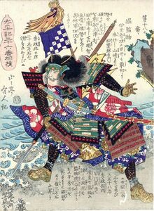 芳幾浮世絵「太平記三十六番相撲　第十八の番ヒ　堀監物」　1869年　23.5×17.5　木版画　錦絵　Yoshiiku　落合芳幾