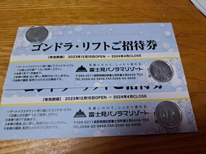 富士見パノラマリゾート ゴンドラ リフト ご招待券 2枚 送料無料