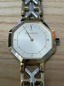 1円～　Yves Saint Laurent　イヴサンローラン オクタゴン Y型ベルト　ゴールド　レディース 腕時計